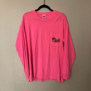 VS PINK long sleeve pocket tee